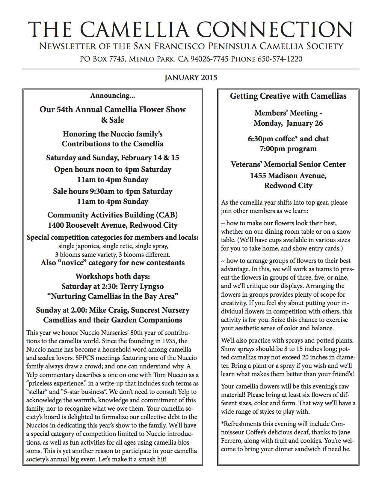 January 2015 newsletter p1